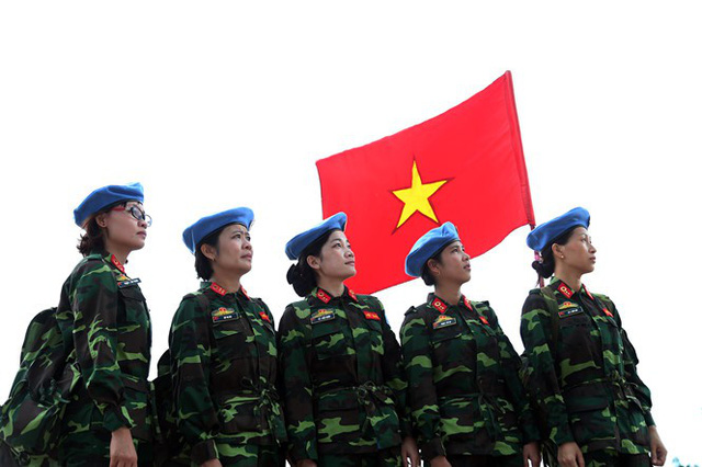 Các nữ quân nhân Việt Nam tham gia lực lượng gìn giữ hoà bình của Liên Hơp Quốc (ảnh: QĐND)
