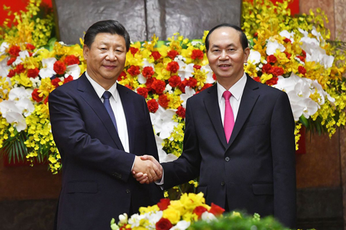Chủ tịch nước Trần Đại Quang tiếp Tổng bí thư, Chủ tịch Trung Quốc Tập Cận Bình. 