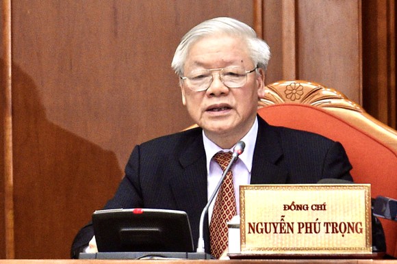 Tổng Bí thư, Chủ tịch nước Nguyễn Phú Trọng phát biểu tại bế mạc Hội nghị lần thứ 12 Ban Chấp hành Trung ương Đảng khóa XII
